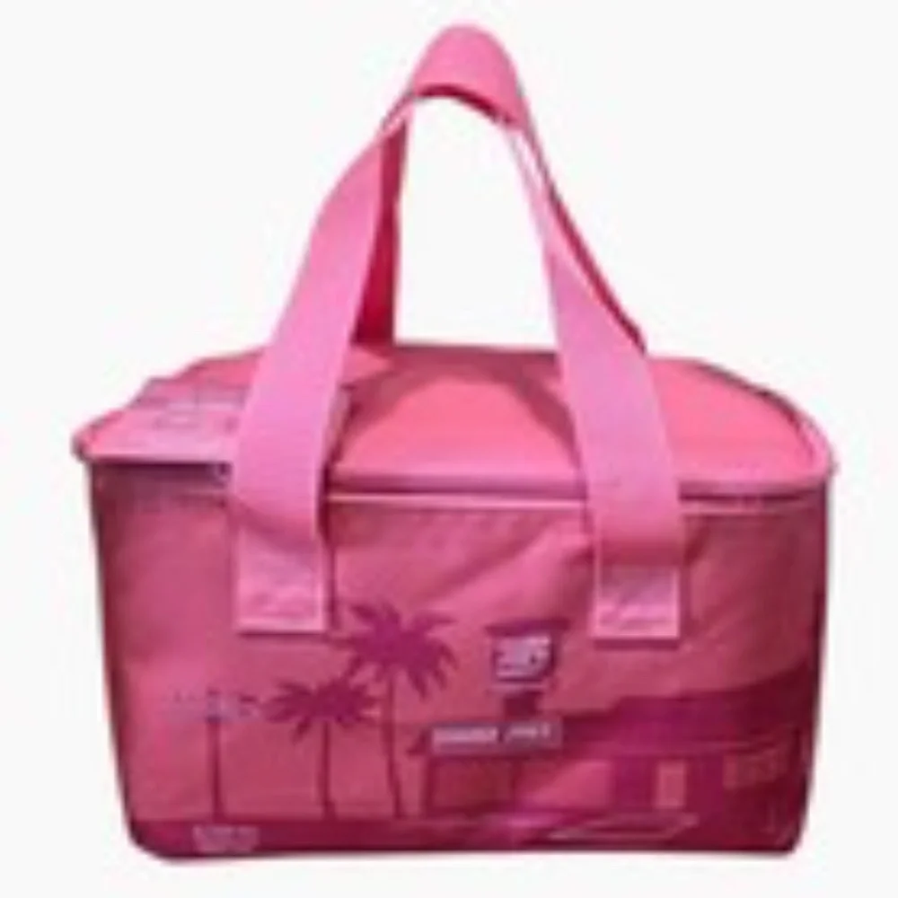 💐 TRADER JOE'S MINI INSULATED PINK TOTE LUNCH COOLER BAG NWT - Picture 1 of 9